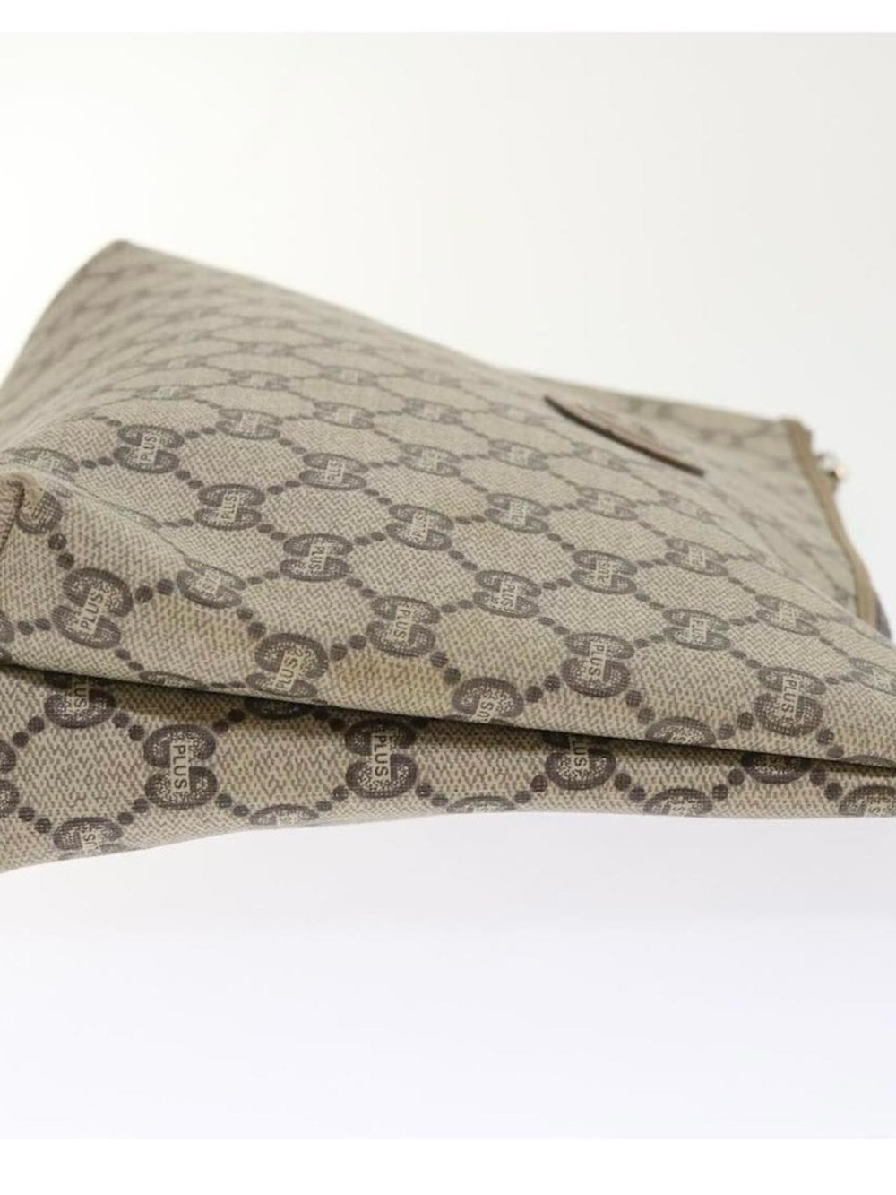 Gucci Beige Monogram Canvas pouch with Brown Trim - Picture 3 of 8